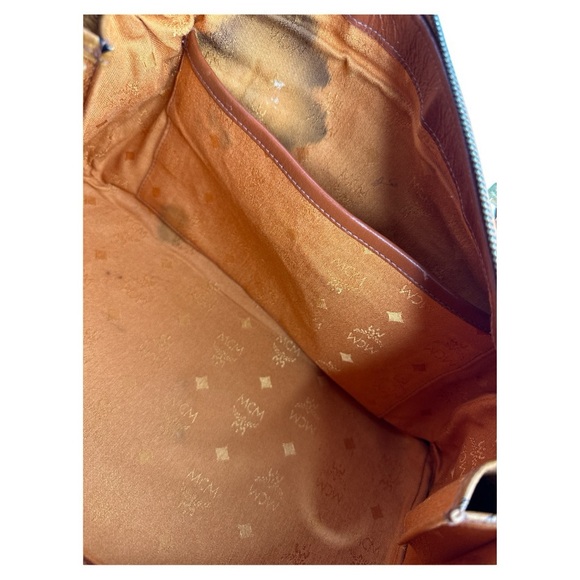 MCM Vicetos Monogram Cognac Boston Bag - Picture 11 of 12